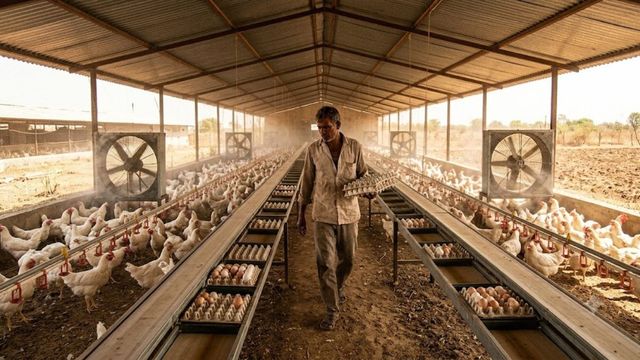 पूर्वी चंपारण: भीषण गर्मी से मुर्गीपालन व्यवसाय बुरी तरह प्रभावित, अंडा उत्पादन में 25% की गिरावट
