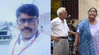 मृतक बजरंग कुमार और थाने में हंगामा करते परिजन। (जागरण)