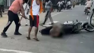 पटियाला में आप पार्षद के पति की सरेआम पिटाई। फोटो जागरण