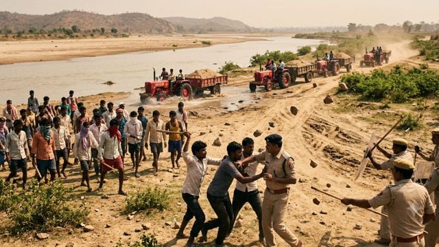 बिहार-झारखंड सीमा पर बालू माफियाओं का तांडव: बांका पुलिस पर पथराव, SI को पीटकर छुड़ा ले गए जब्त ट्रैक्टर
