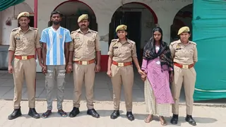 प्रयागराज के हंडिया में दो भाइयों के संदिग्ध मौत प्रकरण में गिरफ्तार गौरी और उसका भाई लल्ला। जागरण