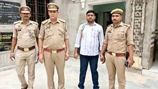 पुलिस हिरासत में आरोपित अमित कुमार।