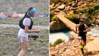 हिमालयन एक्सट्रीम ट्रेल रनिंग फेस्ट में दौड़ लगाते प्रतिभागी। जागरण