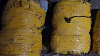 पुलिस की तरफ से जब्त की गई हेइरोइन।
