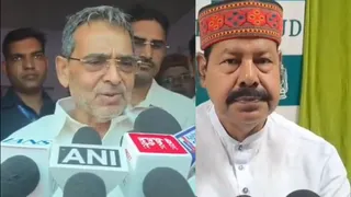 रालोमो अध्यक्ष उपेंद्र कुशवाहा व राजद विधायक भाई वीरेंद्र। वीडियो ग्रैब