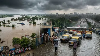 देशभर में मानसून का कहर। (यह तस्वीर एआई द्वारा बनाई गई है)