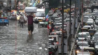 मंगलवार को हुई भारी बारिश से सड़कों पर जलभराव और ट्रैफिक जाम लगा। फोटो- जागरण