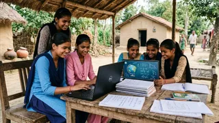 प्रशासन की पहल सीमावर्ती गांव की बालिकाओं को मिलेगी डिजिटल शिक्षा। AI जेनरेटेड फोटो