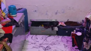 गोपीगंज क्षेत्र के हरदेवपुर गांव में चोरी के बाद टूटा बाक्स व बिखरे सामान।