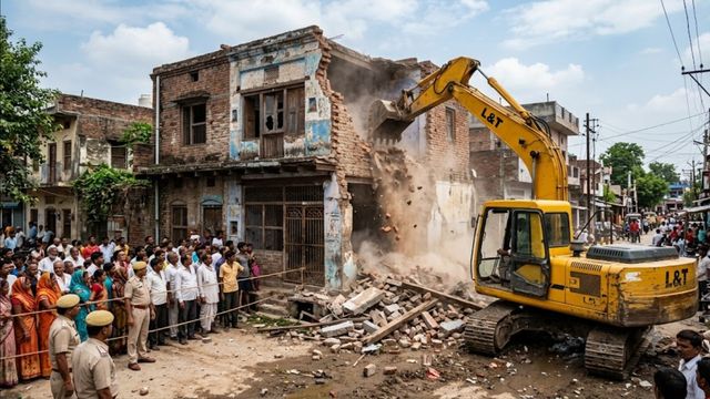 जौनपुर में सार्वजनिक भूमि पर बने 40 साल पुराने मकान पर चला बुलडोजर, प्रशासन ने ध्वस्त कराया मकान
