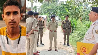 मृत बालक की फाइल फोटो व घटना स्थल पर पहुंचे पुलिस पदाधिकारी।