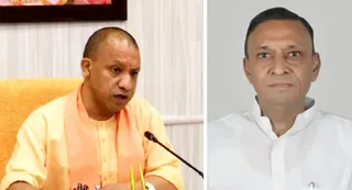 बाएं से सीएम योगी व उद्यमी ओमप्रकाश जालान। जागरण
