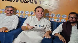 सुनील शर्मा ने NC के दिल्ली धरने को बताया भ्रष्टाचार छिपाने की चाल। फोटो: साहिल मीर