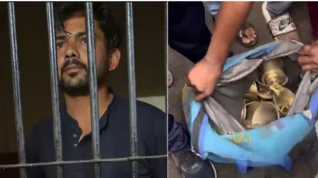लखनऊ के बुद्धेश्वर महादेव मंदिर में सेवादार निकला चोर, घंटा चुराकर ले जाते समय रंगे हाथों पकड़ाया

