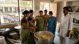 मां जांचेंगी मध्याह्न भोजन की गुणवत्ता। AI जेनरेटेड फोटो