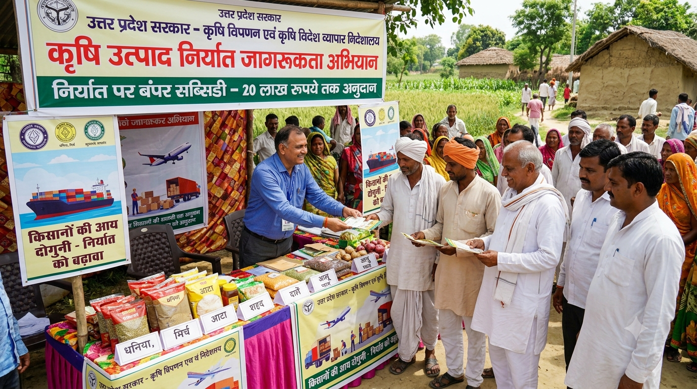 किसानों को कृषि उत्पादों के निर्यात पर मिलेगी बंपर सरकारी सब्सिडी, यूपी में जागरूकता अभियान शुरू
