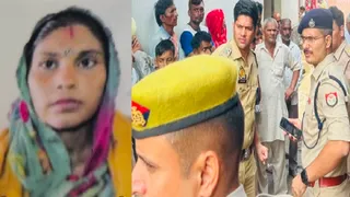 रीना का फाइल फोटाे और मृतका के घर के बाहर जांच को पहुंची पुलिस। जागरण