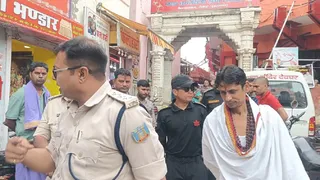 बाबा बैद्यनाथ मंदिर देवघर का निरीक्षण करती एनएसजी की टीम। (फोटो जागरण)
