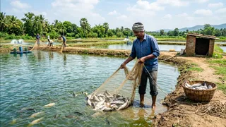 अब मछलियों का भी होगा बीमा। AI जेनरेटेड फोटो
