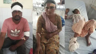 हमले में घायल पारिवारिक सदस्य।