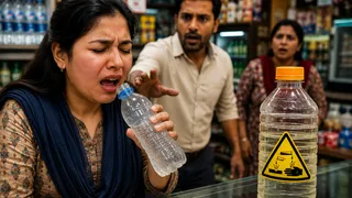 हापुड़ में महिला को पानी की जगह पिला दिया तेजाब। फोटो: एआई जनरेटेड