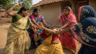 मेराल के लखेया गांव में पारिवारिक विवाद हुआ। एआई जेनरेटेड इमेज