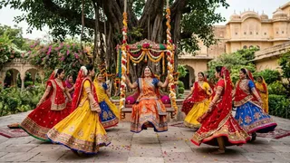 राजस्थान का मशहूर लोकगीत है 'बन्ना रे बाग में झूला' (Picture Courtesy: AI Generated Image)