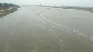 प्रयागराज में यमुना का जलस्तर में तेजी से हो रही वृद्धि। जागरण