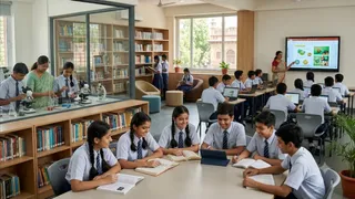 लैब व पुस्तकालय की सुविधा से निखर रही छात्रों की प्रतिभा। AI जेनरेटेड फोटो