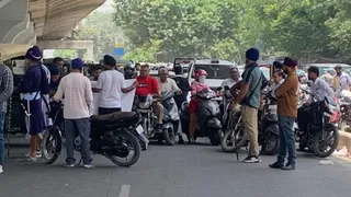 निहंग संगठनों की तरफ से किया गया जाम।