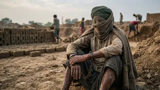 बंधुआ मजदूरी। (सांकेतिक तस्वीर एआई से बनाई गई)