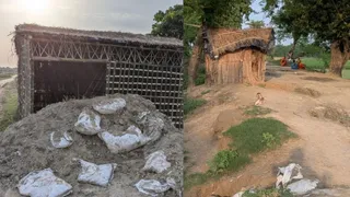 करेह नदी के तटबंध पर अतिक्रमण।