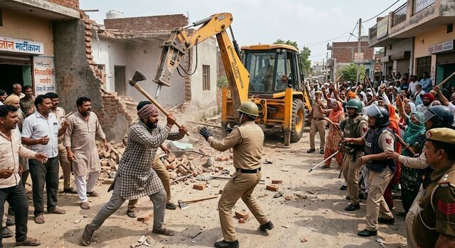अतिक्रमण हटाने गई नगर निगम मानेसर की टीम पर ग्रामीणों ने किया कुल्हाड़ी से हमला, होमगार्ड का एक जवान घायल
