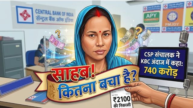 सेंट्रल बैंक से 2100 की निकासी के बाद महिला ने पूछा- कितना बैलेंस है साहब? CSP संचालक ने KBC अंदाज में कहा- 740 करोड़