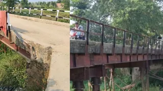 तारडीह प्रखंड मुख्यालय स्थित आरसीडी सड़क पर पुल जर्जर। जागरण