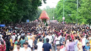 बोकारो में जगन्नाथ रथ यात्रा में उमड़ी भक्तों की भीड़। (फोटो जागरण)