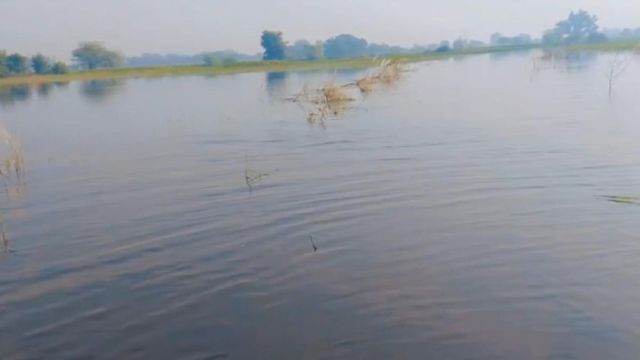 एटा में अरिंद नदी का जलस्तर बढ़ने से हालात बिगड़े, 15 हजार बीघा फसल पानी में डूबी; किसान परेशान
