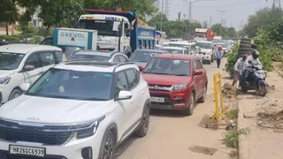 गुरुग्राम में लगा जाम। जाम