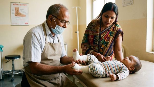 आगरा में जन्मजात टेढ़े पैर का पोनसेटी तकनीक से हुआ इलाज, 95 प्रतिशत बच्चे हुए ठीक
