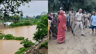 बसमता गांव के समीप ग्रामीणों को समझाते कनीय अभियंता व पुलिस। सौजन्य : ग्रामीण