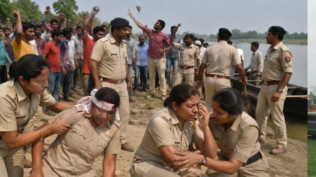 नाव जब्त करने पहुंची पुलिस टीम पर पथराव, दो महिला जवान घायल; छपरा में हत्या कांड की जांच के दौरान मचा हंगामा