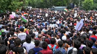 संसद मार्ग पर 20 जुलाई को प्रदर्शनकारियों की भीड़ उमड़ी थी। फोटो- चंद्र प्रकाश मिश्र