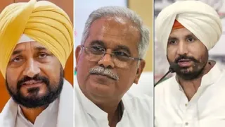 सांसद चरणजीत सिंह चन्नी, पंजाब प्रदेश प्रभारी भूपेष बघेल व पीपीसीसी प्रधान अमरिंदर सिंह राजावड़िंग।