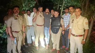 रामपुर में पकड़े गए बदमाश।