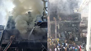 अलीगंज की बिल्डिंग में लगी आग। जागरण आर्काइव