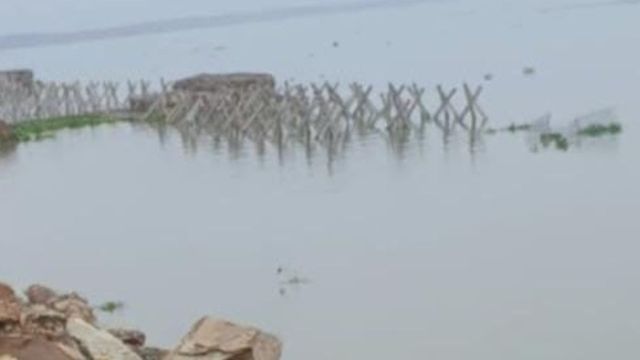 आरा में 52.56 करोड़ की गंगा कटावरोधी परियोजना पर संकट, बढ़ते जलस्तर से अधूरा काम डूबा
