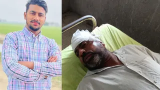 मृतक युवक की फाइल फोटो व घायल पिता।