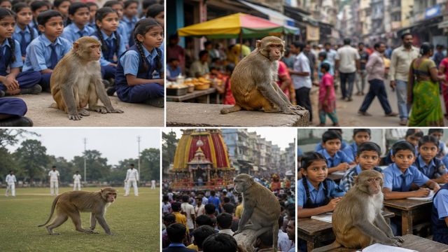 नेता नहीं, चौपारण का सबसे चर्चित चेहरा बना यह बंदर! स्कूल से रथयात्रा तक... हर जगह देता है हाजिरी