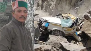 लाहुल में सूमो पर गिरा पहाड़ और वाहन में सवार इकलौता शख्स जो सुरक्षित बचा विकर सिंह।