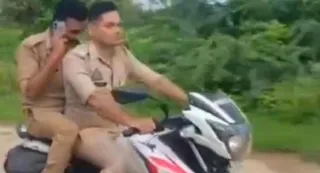प्रचलित वीडियो को संज्ञान में लेते हुए सीओ यातायात ने किया चालान। फोटो- वीडियो ग्रैब